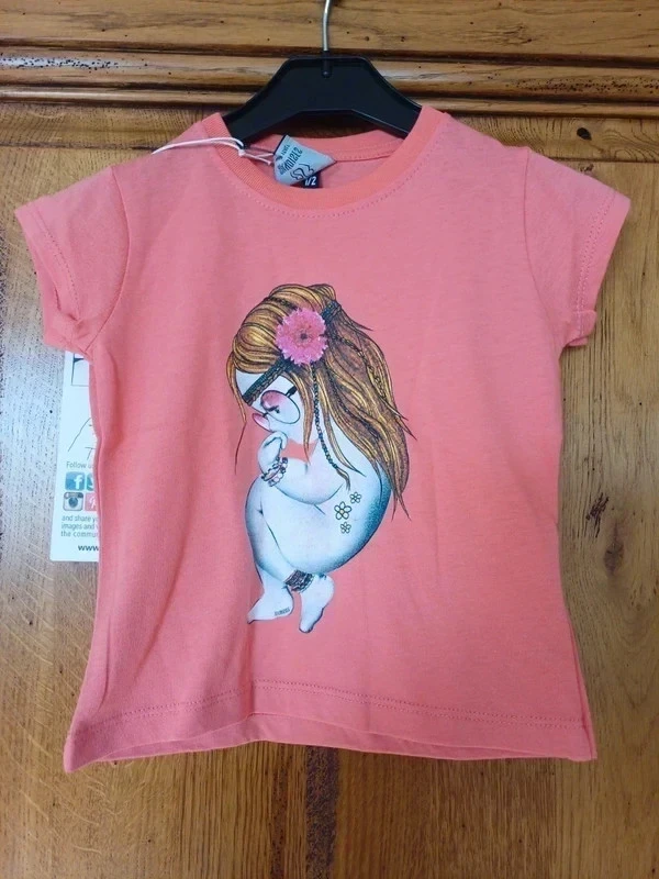 T shirt corail taille 1/2 ans ou 18 mois marque Siamoises neuf